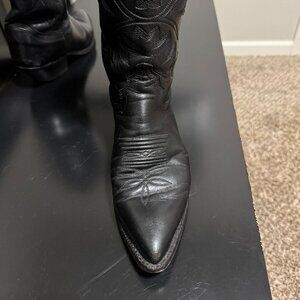 Vintage Justin Leather L4904 Black Cowboy Boots (Women Sz 6)